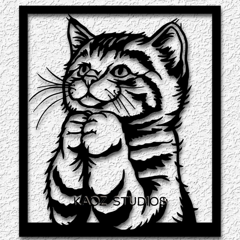Cute Kitten wall art Kitty wall decor Praying Cat decoration