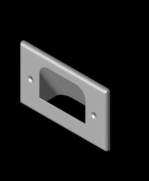 Single Gang Sideways Cable Pass Through Wall Plate (2 versions)