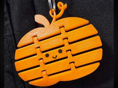 Articulated Kawaii Pumpkin | Halloween flexi fidget toy/keychain