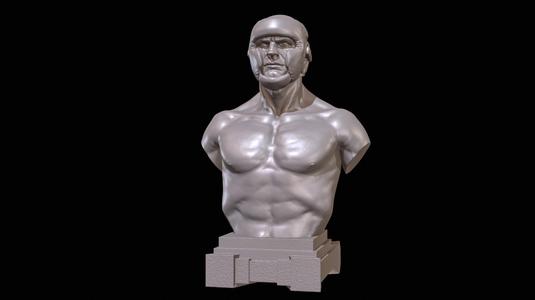 Boxer Bust High Poly for 3D Print