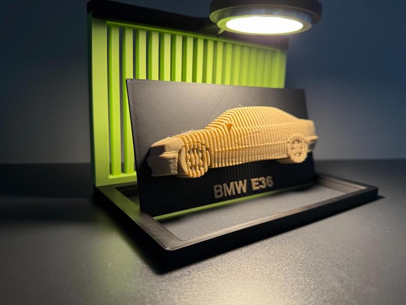 BMW 3-Series E36 - Vertically Layered Car Art