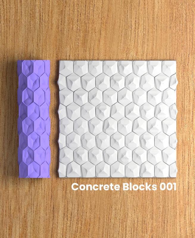 Collection Green | Concrete Blocks 001 | Polymer Clay Seamless Texture Roller