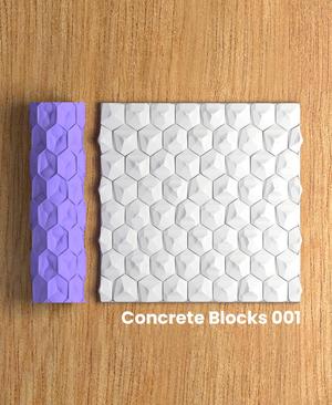 Collection Green | Concrete Blocks 001 | Polymer Clay Seamless Texture Roller