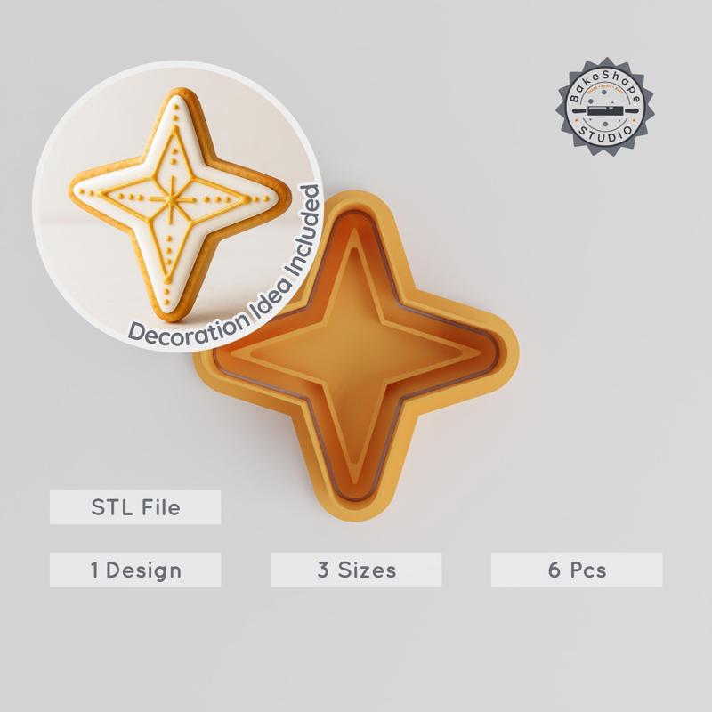 Chitra Nakshatra Vedic Astrology Cutter Stamp Set, 6 Pieces, Cookie & Fondant Décor, Sidereal Chart, Hindu Astrology PRODUCT_1075