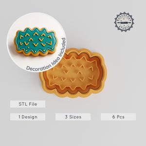Sea Cucumber Cookie Cutter & Stamp, Ocean Creature Shape Set, 6 Piece, Small to Large Sizes, Perfect for Cookies & Fondant PRODUCT_1130
