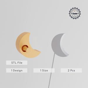 Moon Cake Pop Mold Set, Crescent Designs, Celestial Night Orb Theme STL for 3D Printing PRODUCT_993