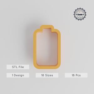 Battery Shape Cutter Set, 18 Sizes for Cookies, Fondant & Clay, Energy Cell Designs, Power & Electricity Theme PRODUCT_1445