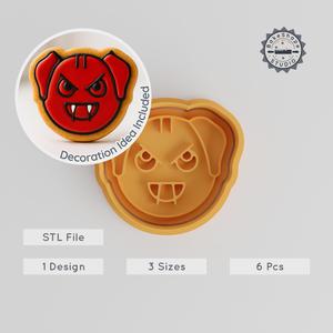 Devil Shape Cutter & Stamp Set, 3 Sizes, Perfect for Cookies & Fondant, Animal Dog Design PRODUCT_900