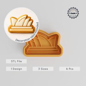 Sydney Opera House Shape Cutter & Stamp, Cookie & Fondant Decor, Iconic Architecture, 3 Size Set PRODUCT_1286