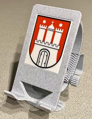 Multi-color Cover Plate for revised Phone Holder (here: Crest of Hamburg)