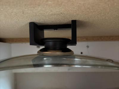 Under Countertop or Cabinet Pot or Pan Lid Holder