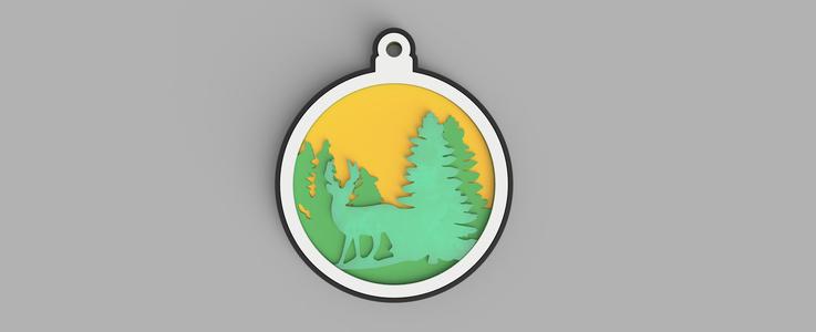 Layered Elk Ornament
