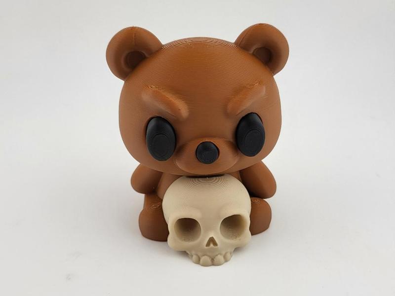 Angry Bear with Skull Kawaii for Halloween Gothic