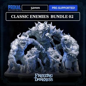 5 miniatures - 32mm - Classic RPG game enemies bundle - FREEZING DARKNESS - MASTERS OF DUNGEONS QUEST