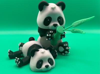 Articulated Flexi Panda and Brown Bear Pals