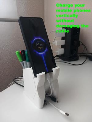 Cable organizer, cell phone holder and pencil organizer