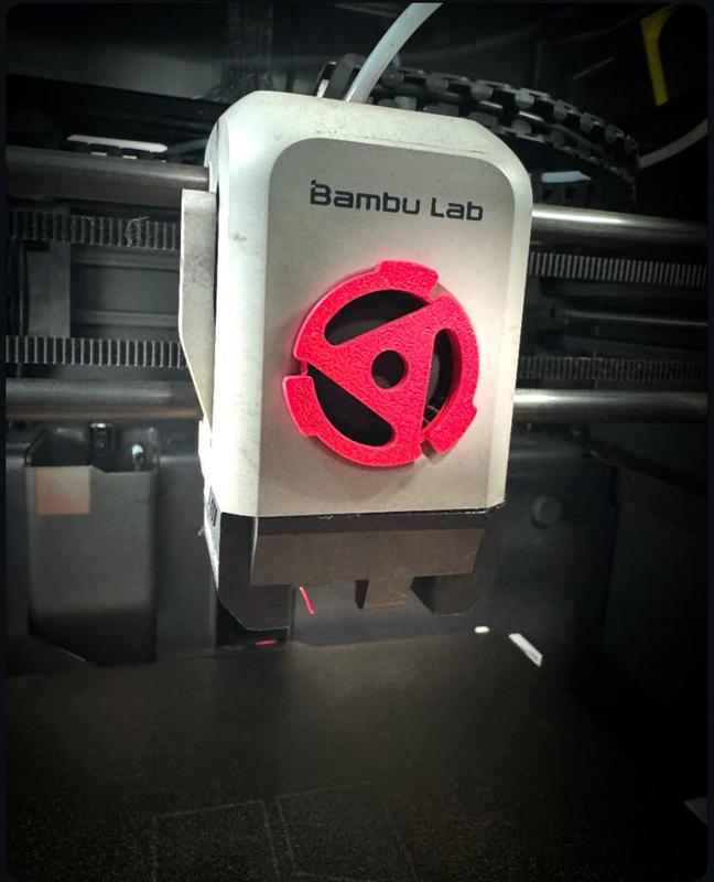 Bambu P1P / P1S / X1C Vinyl 45 Record Adapter Fan Cover