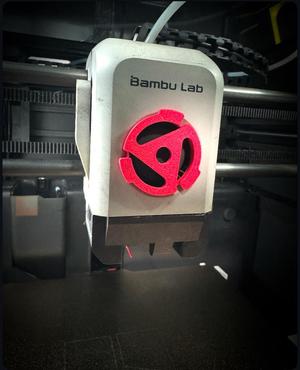 Bambu P1P / P1S / X1C Vinyl 45 Record Adapter Fan Cover