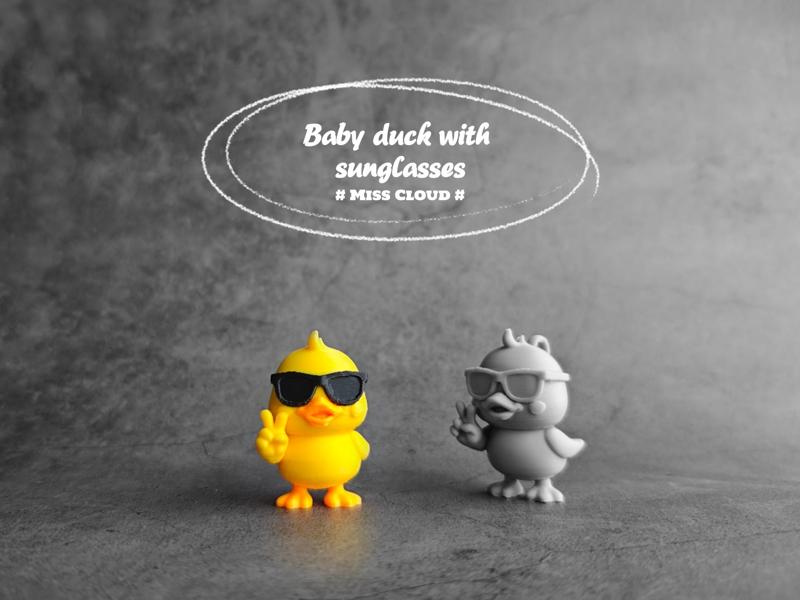 Ducklett Keychain with Sunglasses (AMS version + monochrome version)