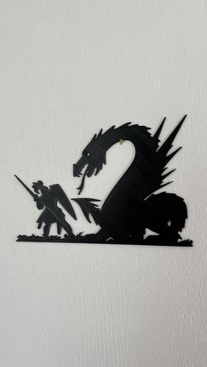 Warrior Vs Dragon Wall Art