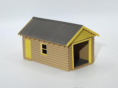 HO Scale Rusticated Brick Garage