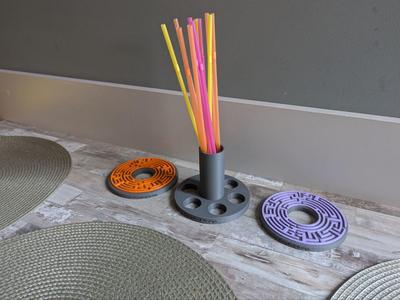 Maze coaster and coaster base organizer