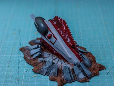 Star Wars Tabletop Terrain crashed Jedi Fighter 