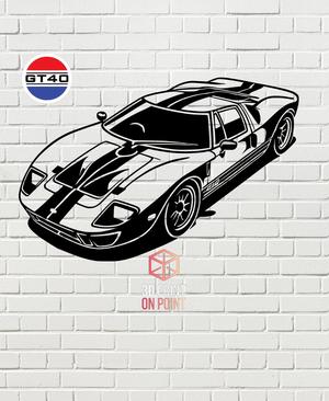 FORD GT40 VINTAGE - 2D WALL ART #3
