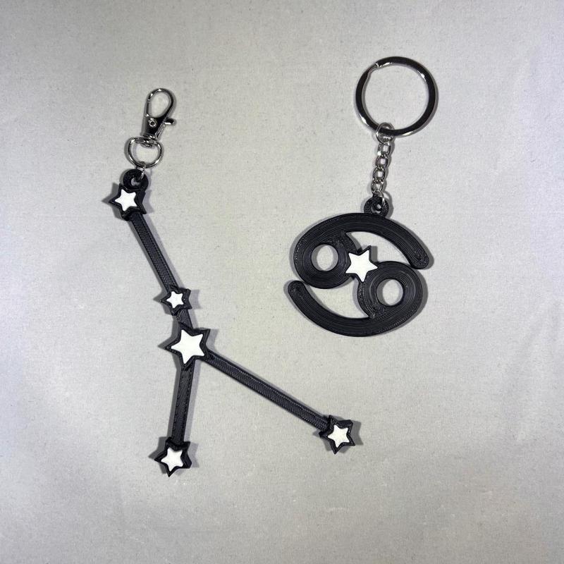 Cancer Constellation and Zodiac Symbol Keychain Bundle - 3D Printable STL Files - NO AMS - COMMERCIA