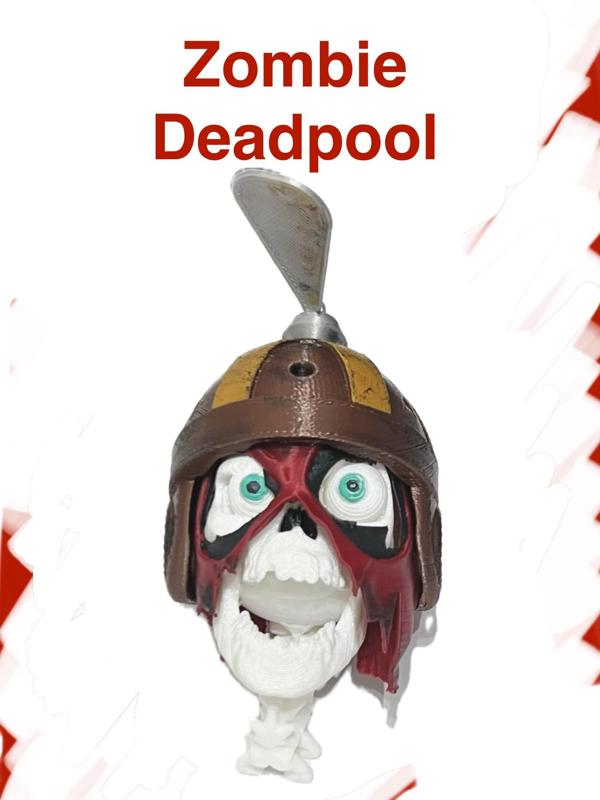 Zombie Deadpool- flying head