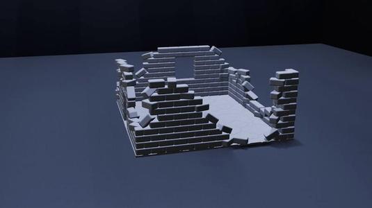 Battle Ruined Walls Terrain Scenery Wargame