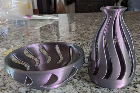 Modern Vase and matching candy bowl.