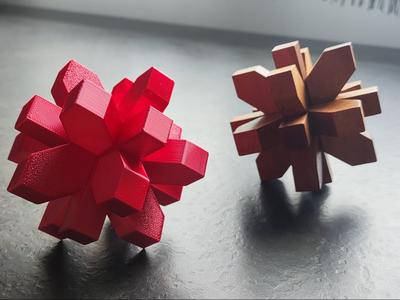 Snowflake – Chinese Wooden Puzzle (9 Pieces)