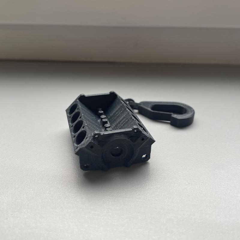 V8 engine keychain