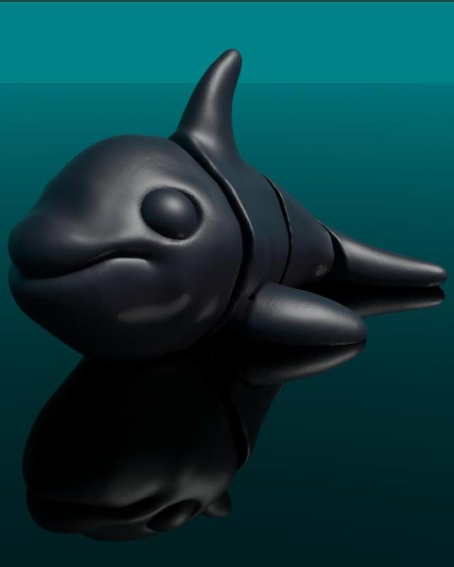  SIMPLE FLEXI ORCA (KILLER WHALE) - SUPPORT FREE - PRINT IN PLACE