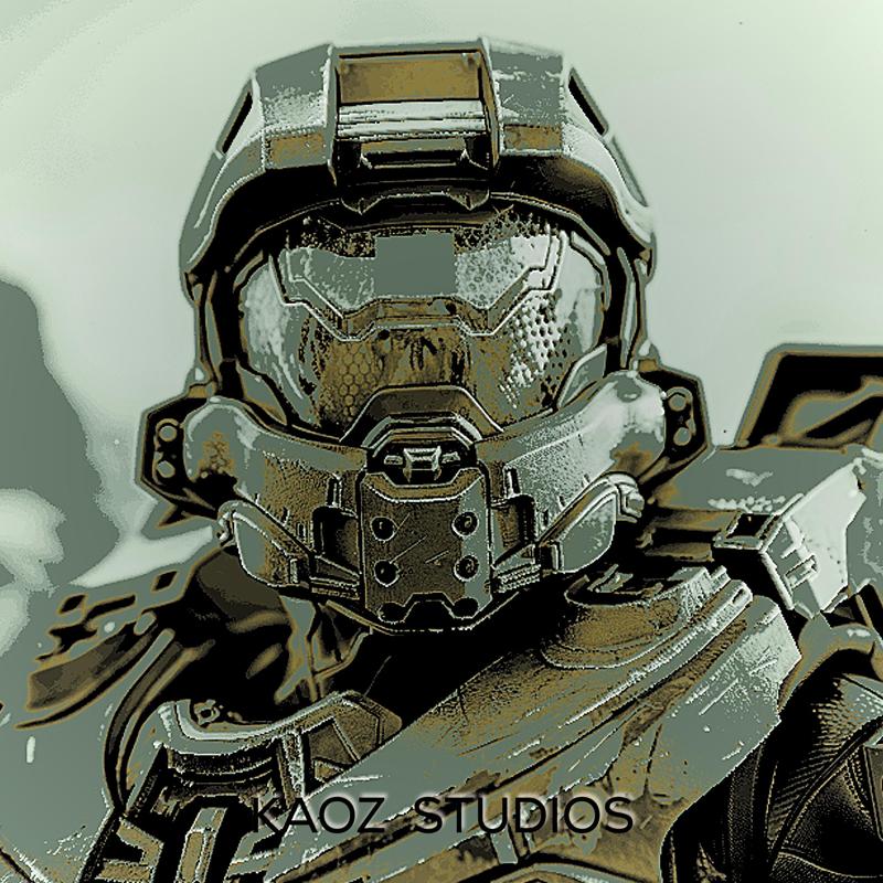Halo Wall Art Full Color HueForge Wall Decor Master Chief Concept Art