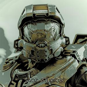 Halo Wall Art Full Color HueForge Wall Decor Master Chief Concept Art
