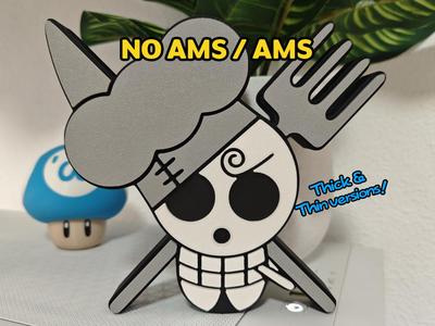 One Piece Sanji Skull Jolly Roger (NO AMS/AMS)