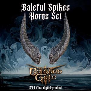 FANTASY BALEFUL SPIKES HORNS SET BALDURS GATE 3