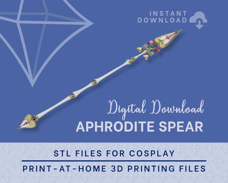 APHRODITE Spear STL FILES [Hades 2] Cosplay Prop | Instant Download 3D Print Files