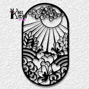 Sun capsule stained glass wall art dopamine decor