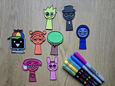Sprunki Pack 1 DIY Coloring Craft Creative Game