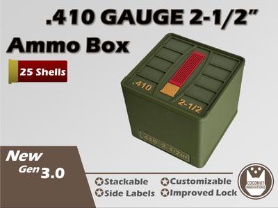 Ammo Storage Box .410 Gauge 2-1/2 inch 25 Shells