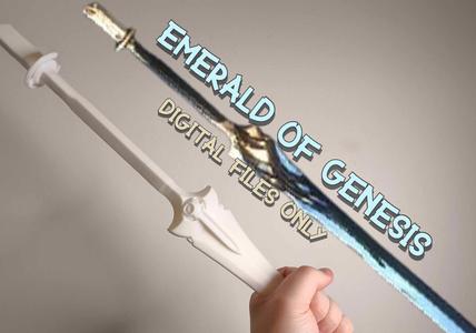 Wuthering Waves ( WUWA) Emerald of Genesis sword -weapon for cosplay / prop weapon (digital files o