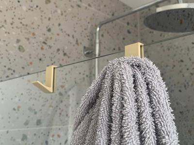 Minimalist Shower Glass Panel Towel Hook