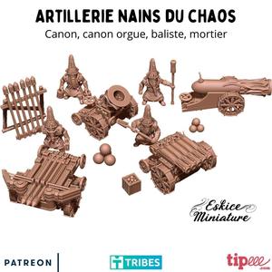 Artillery pack with crew, abyssal dwarves - 28mm