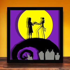 The Nightmare Before Christmas Shadow Box Jack and Sally