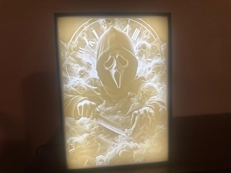 Ghostface scream lithophane lightbox