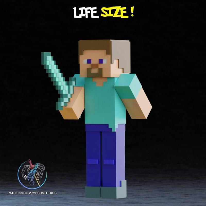 Life-Size Steve 3D Printer File STL