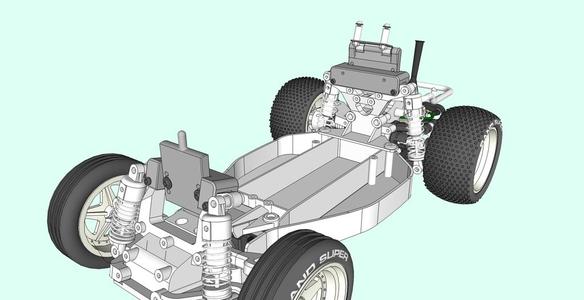 Body Mounting System for Tamiya DT-02 Buggy to receive Sand Scorcher Body